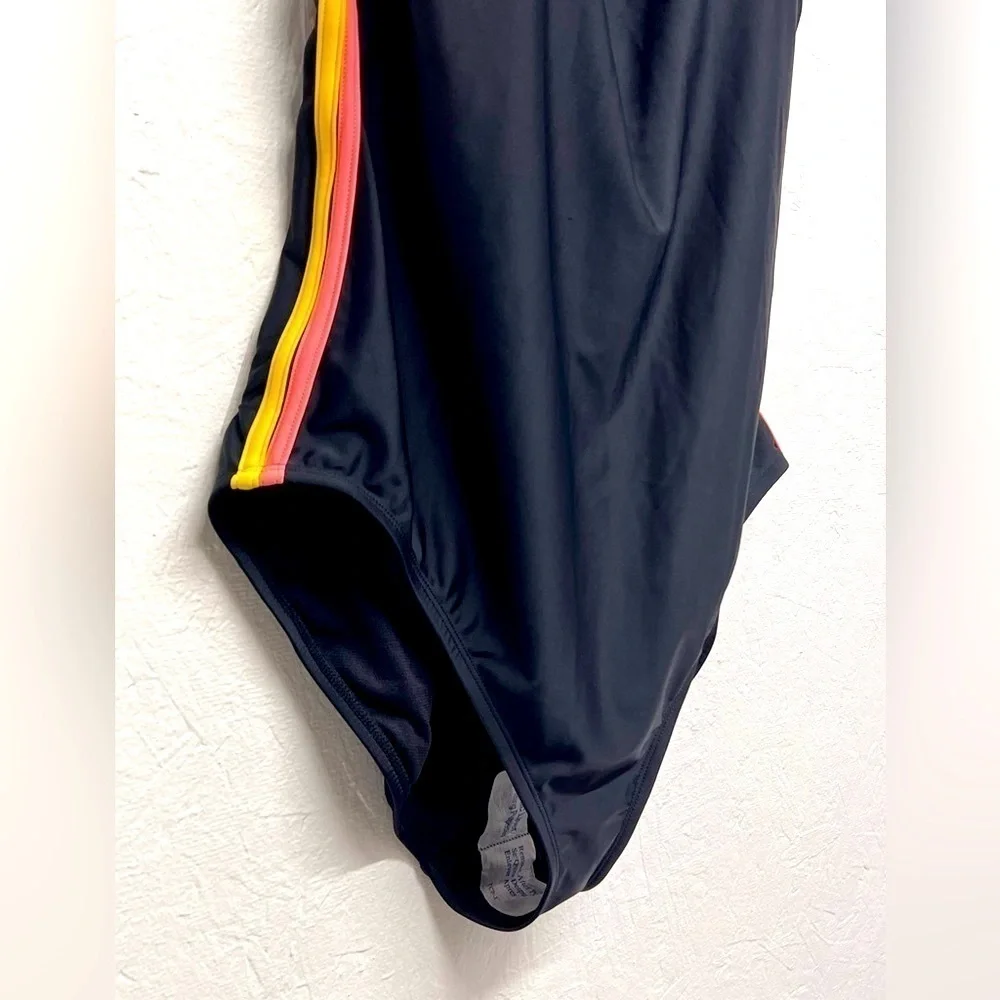All In Motion Women's Racerback Side Stripe One Piece Swimsuit - XL